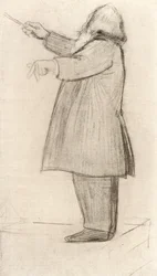 Johannes Brahms (1833-1897) tysk kompositör, dirigering (teckning)