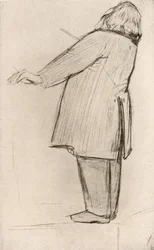 Johannes Brahms (1833-1897) tysk kompositör, dirigering (teckning)
