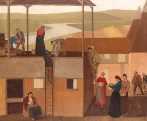 Design för väggdekoration, ca 1918 (olja på duk)