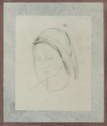 Studie för St Martin altartavla, ca 1928 (penna på papper)