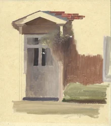 Ytterdörren till Line Holt Farm House (olja över penna på kalkerpapper)