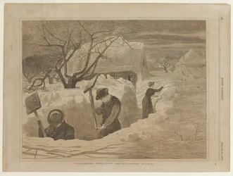 En vintermorgon med snöskottning