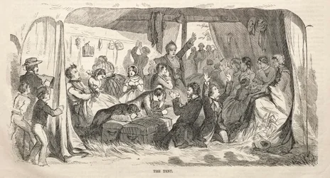 Camp Meeting Sketches: The Tent, 1858.