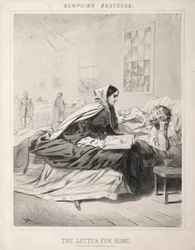 Campaign Sketches: The Letter for Home, 1863.