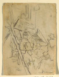Teckning, Ett arméläger, 1862