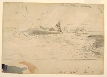 Teckning, Strandscen, England, 1881-82