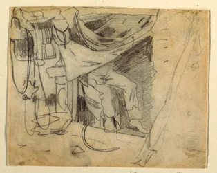 Teckning inför en arméstuga, 1862