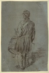 Teckning, Trumslagare sedd bakifrån, troligen 1864