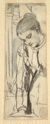 Teckning, kvinnofigur, 1870-80
