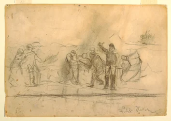 Teckning, Första skissen till "The Wreck", 1885-86