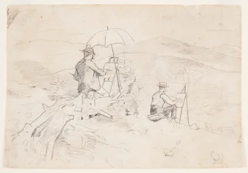 Teckning, Studie till "Artists Sketching in the White Mountains" och "The Artist in the Country", 1868