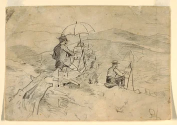 Teckning, Studie till "Artists Sketching in the White Mountains" och "The Artist in the Country", 1868