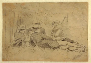 Teckning, Studie till "Fiskesällskapet", ca 1869