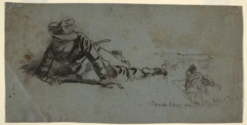 Teckning, Tre dagar vid fronten, ca 1863