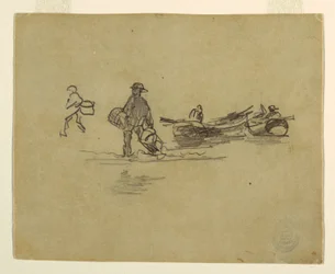 Teckning, Två fiskare, England, 1881-82