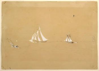 Teckning, Två skonare, 1880