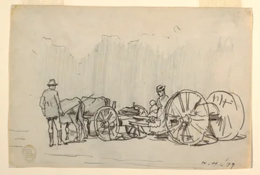 Teckning, Oxok, 1879