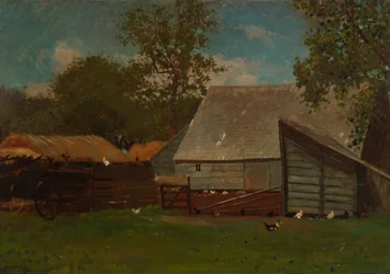 Gård med ankor och höns