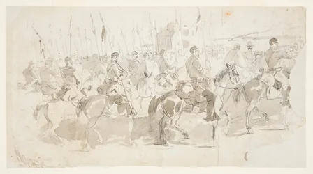 General McClellans sjätte kavalleriregemente, går ombord på Alexandria för Old Point Comfort