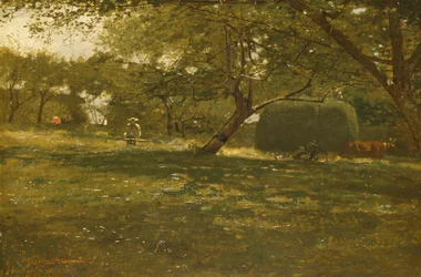 Skördeplats, ca. 1873.
