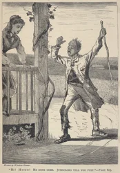 "Hej! H-o-o-o! Han har kommit. Jumboloro Tell You Fust.", från The Galaxy, juni 1869