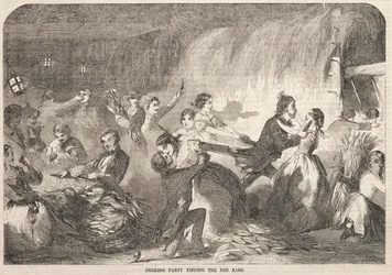 Husking Party Finding the Red Ears, 1857.