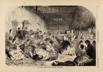 Husking the Corn in New England, från Harper