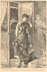 In kom en storm av vind, regn och spray - och Portia., från The Galaxy, december 1869