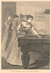 Jessie stannade ensam vid bordet, från The Galaxy, juli 1868
