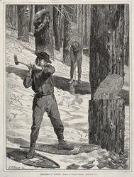 Lumbering in Winter, 1871.