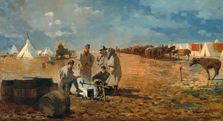 Regnig dag i lägret, 1871