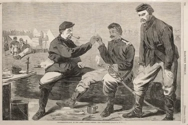 Thanksgiving Day in the Army - After Dinner: The Wish-Bone, 1864.