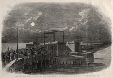 The Advance Guard of the Grand Army of the United States Crossing the Long Bridge, 1861, 1861.