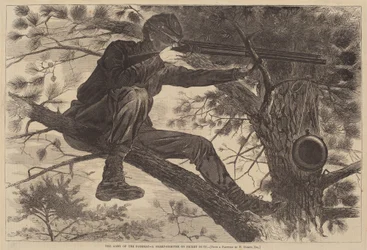 The Army of the Potomac - A Sharp-Shooter on Picket Duty, publicerad 1862.