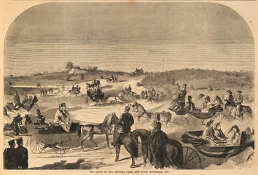 The Drive i Central Park, New York, september 1860, från Harper