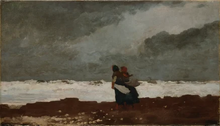 Två figurer vid havet