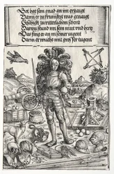 Maximilian I:s triumfbåge: Kejsar Maximilian som beskyddare av förbättringar..., 1515-17.
