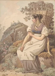 Ung kvinna i Vaudois efter druvskörden, 1821.