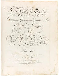 Omslag till partituren Figaros bröllop lekfullt drama i fyra akter, mellan 1806 och 1810.