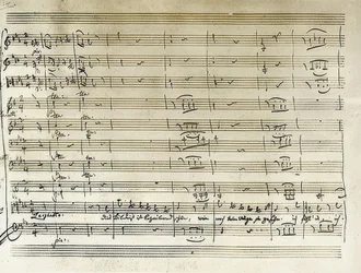 Handskriven skrift av början av Taminos porträttaria från Trollflöjten. Anteckningsavskrift. 1791