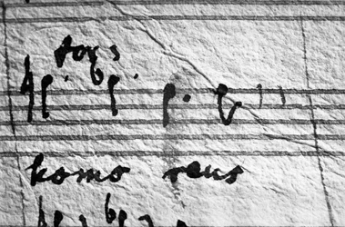 Partitur till Mozarts Requiem, de sista noterna han skrev ...