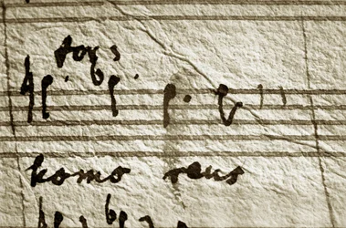 "Working score" av Wolfgang Amadeus Mozarts requiem (musikpartitur)