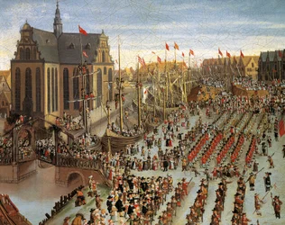 Frederik III utropar danska kronan som ärftlig inför generalstaterna i Köpenhamn 1660, målning av Wolfgang Heimbach (1605-1678)
