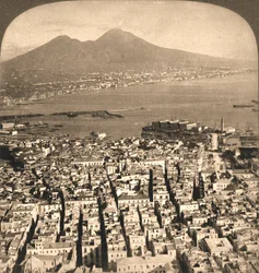 Neapel, Bay och Vesuvius, Italien, 1897.
