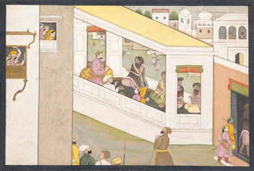 Rama och Lakshmana som pojkar Assist the Sage Vishvamitra: Folio from a dispersed..., ca. 1780.