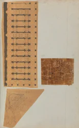 Sida från en klippbok som innehåller ritningar och flera utskrifter av arkitektur, Int..., ca. 1800-1850. Skapare: Workshop av Charles Percier, Workshop av Pierre François Léonard Fontaine.