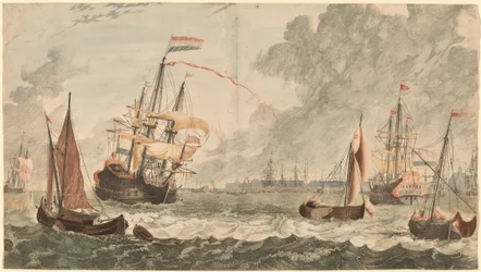 Floden IJ vid Amsterdam, 1600-talet.