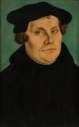 Diptyk med porträtten av Luther och hans hustru