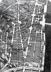 A Vision of the City of London, Constructed on the Plan Left av Sir Christopher Wren, ritad under ledning av Mr Godwin, publicerad i 