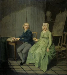 En målare med sin fru